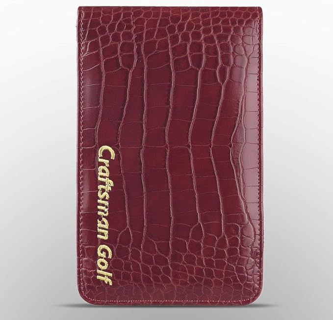 Craftsman Golf Crocodile Pattern Golf Scorecard Holder and Yardage Book Cover Case Protector Also Accept Custom Order with Your Name Stitched Customization Version