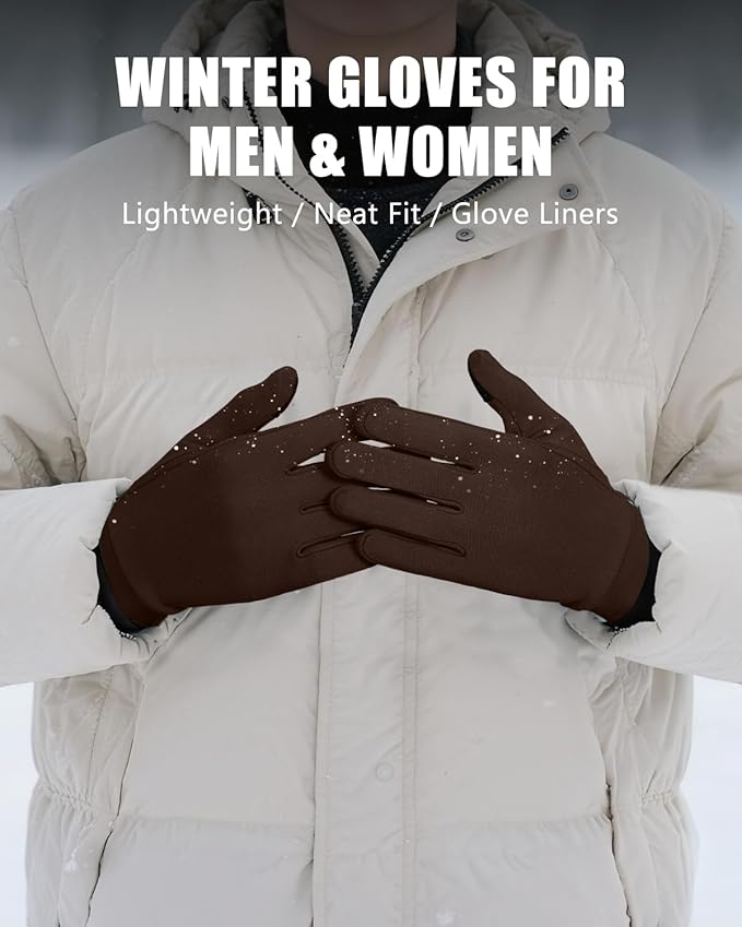Aegend Lightweight Winter Gloves for Men Women, Warm Running Gloves Touchscreen Thermal Glove Liners for Cold Weather Driving, Cycling & Hiking, Non-Slip, Elastic Cuff, Stretchy, Durable