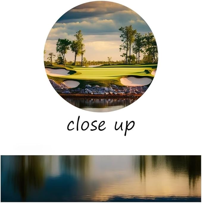 chenchenArt Sunset Landscape Golf Course Wall Art Picture Golf Course Wall Decor for Living Room Bedroom Bathroom Home Decorations Canvas Prints Framed Ready to Hang(28''H x 44''W)