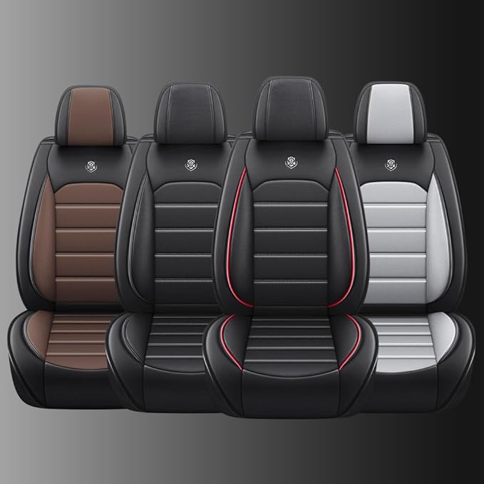 Leather Car Seat Covers for Volkswagen Golf SportWagen 2015-2019,Waterproof Soft Seat Covers,Interior Accessories Seat Covers Protector Airbag Compatible(5pcs Black Standard)