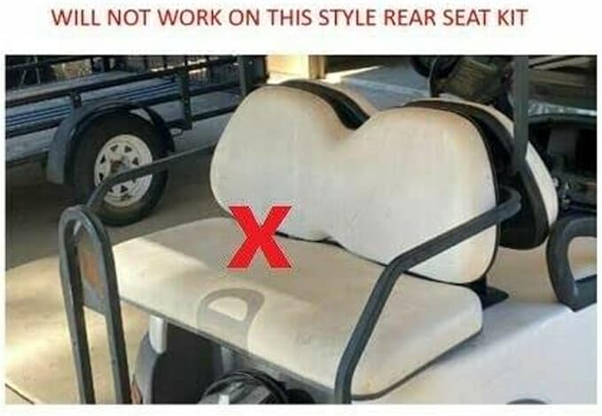 Huskey 4PCS Golf Cart Front/Rear Seat Covers for EZGO Medalist/TXT 94-13 Custom Two-Tone Black/Orange Diamond Stitching with Orange Piping, Marine Grade Vinyl Material, Staple on Design