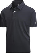Esabel.C Jacquard Golf Shirts for Men Moisture Wicking Short Sleeve Performance Dry Fit Active Mens Polo Shirts