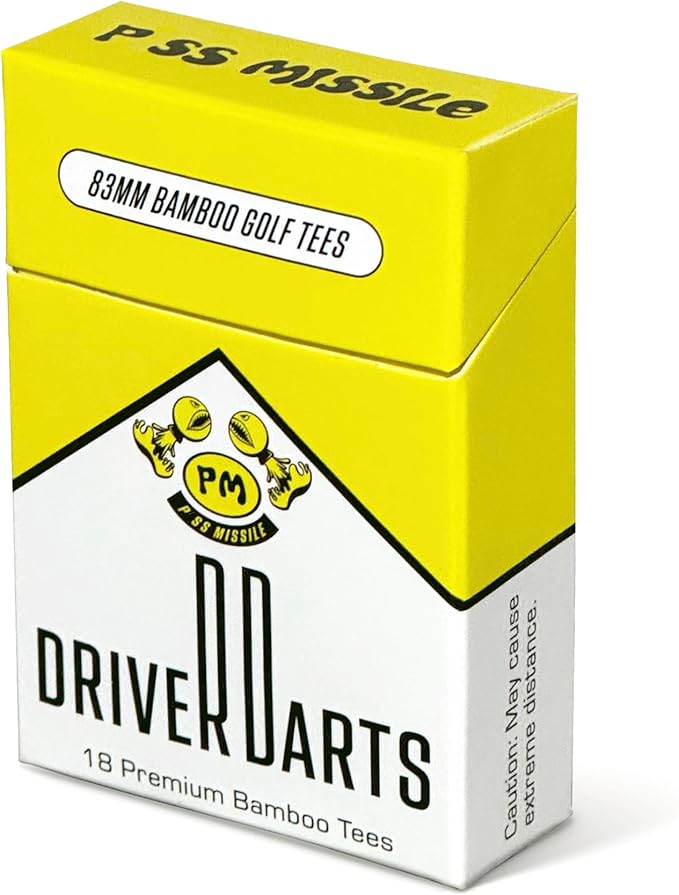 Driver Darts by P*ss Missile, Premium Bamboo Wood Golf Tees - Iconic Tee Packging and Style, Cool Golf Gifts