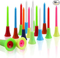Crestgolf Rubber Cushion Top Plastic Golf Tees Mixed Colors Pack of 50pcs