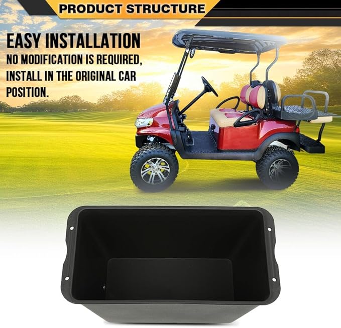 Storage Cooler & Storage Box Insert Compatible with all GTW MACH3 Rear Seat Kits,Except Club Car Ds Models,Black