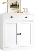 BESFUR Metal Storage Cabinet with Doors and 1 Drawer, 32” Metal Cabinet for Classroom, Home and Office - White