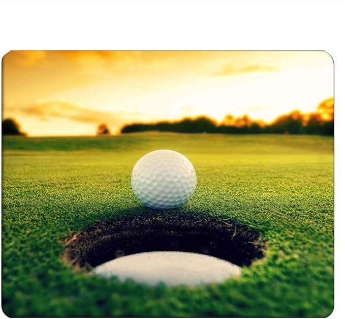 Golf Rectangle Gaming Mousepad Cool Golf Ball Hole Sport Mouse Pad Mouse Mat for Computer Desk Laptop Office 9.5 X 7.9 Inch Non-Slip Rubber
