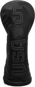 Black with White Siitching USA Golf Headcover 5 Wood Head Cover Headcover Fits for All Brand (1pc for 5-Wood)