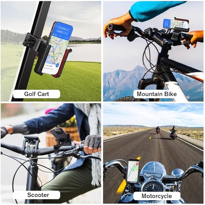 Upgraded Golf Cart Phone Mount Holder Compatible with EZGO/Club Car/Yamaha, [Big Phones & Thick Cases Friendly] Universal Phone Holder Compatible with iPhone/Galaxy/Google Pixel, All Smartphones