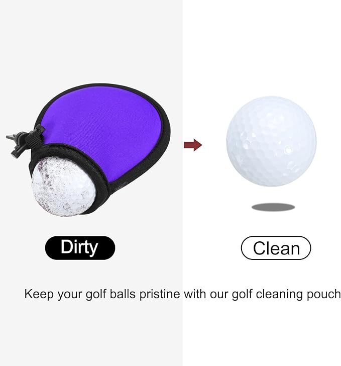 PATIKIL Golf Ball Washer Pouch, Portable Golf Balls Cleaner Pocket Bag with Hanging Clip for Women Golf Exercise