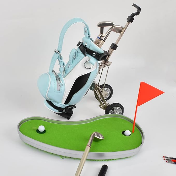 Dual-Purpose Creative Golf Pen Holder With 3 Club Pens - Office Desk Decoration, Souvenir Birthday Gift for Golfer Fans, Women and Men