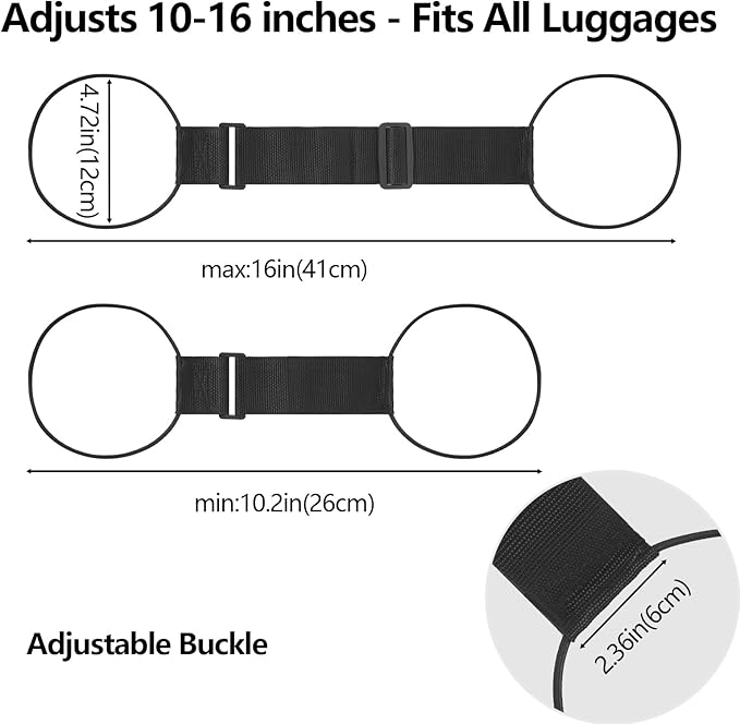 BILIONE Add a Bag Luggage Straps 2 Pack, Adjustable Bungee Elastic Belt to Connect Two Suitcases, Secure Carry On & Travel Essentials (Green)