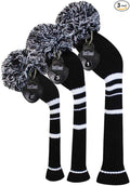 Scott Edward Golf Headcovers for Woods Set of 3 Fits Well Driver(460cc) Fairway Wood and Hybrid(UT) The Perfect Change for Golf Bag Classic Striped Style