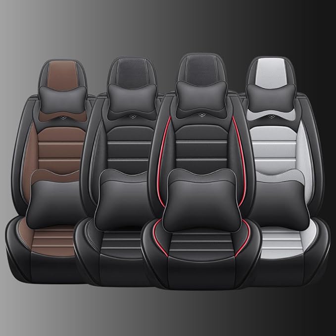 Leather Car Seat Covers for Volkswagen Golf SportWagen 2015-2019,Waterproof Soft Seat Covers,Interior Accessories Seat Covers Protector Airbag Compatible(5pcs Black Luxury)
