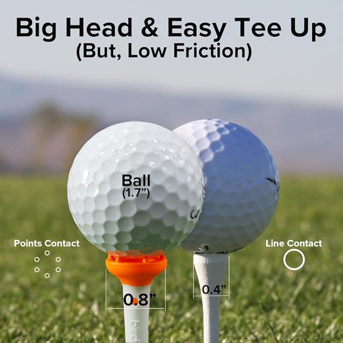 Big Easy Golf Tee Set – Magnetic Tee Keeper, 3.25" Tees with Height Adjust, Direction Guide, 6-Prong Low-Friction Head, Silicone Stopper – (15 pcs/1pack or 30pcs/1Pack), 3-Bright Colors