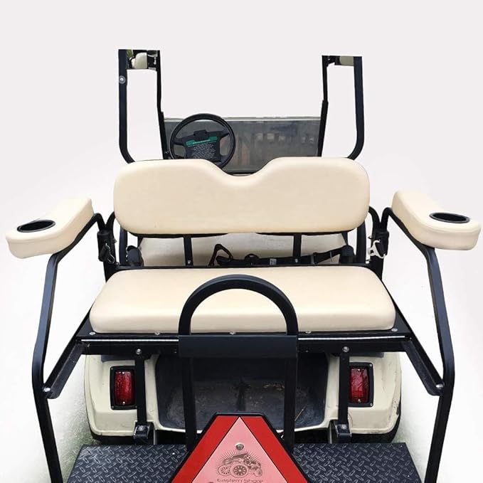 PIT66 Universal Golf Cart Rear Seat Arm Rest Cushion with Cup Holders