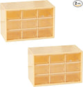 Feadily 2PCS Small Drawer Organizer for Desk, Desktop Drawer Organizer with 9 Clear Drawers, Plastic Desktop Storage Drawers 7.1 Inch x 3 .9 Inch x 4.7 Inch, Yellow