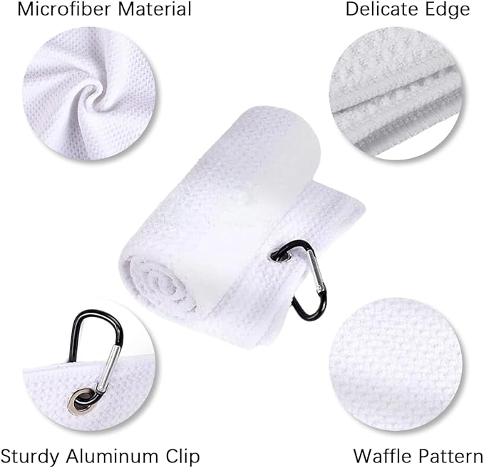 Custom Personalized Golf Towel 16"x40" Bulk 1-100Pcs, Customizable Logo Picture Photo Design Name Text Golf Towels for Golf Bags for Men and Women with Clip,Funny Golfing Gift for Golfers Golf Fans