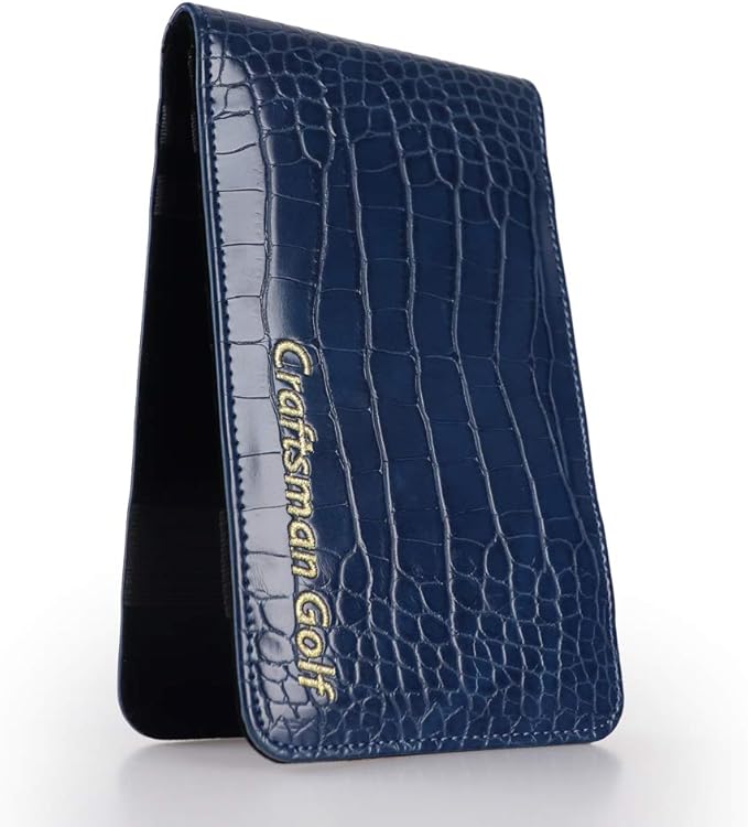 Craftsman Golf Crocodile Pattern Golf Scorecard Holder and Yardage Book Cover Case Protector Also Accept Custom Order with Your Name Stitched Customization Version