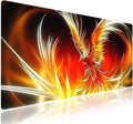 Extended XXL Gaming Mouse Pad with Stitched Edges 31.5 x 11.8 Inches - Phoenix After Fire Shower Renascence, Smooth Cloth Surface Natural Anti-Slip Rubber Base Large Desk Mat for PC Office/Home