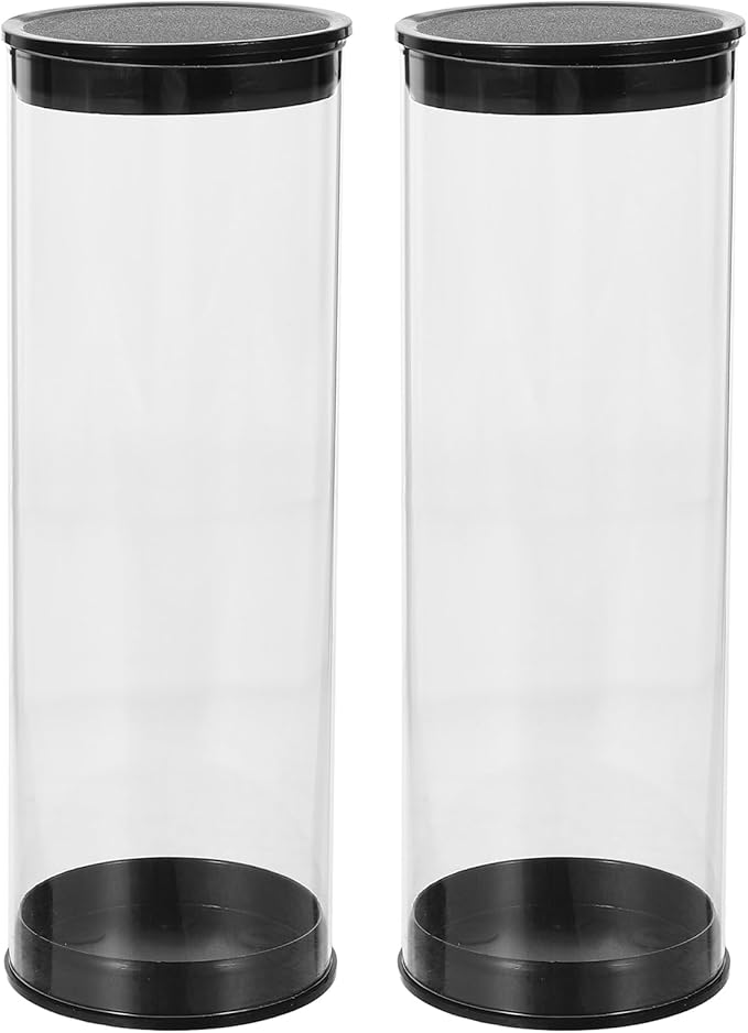 Garneck 2Pack Clear Golf Ball Storage Tube with Caps Plastic Golfs Case Portable Small Transparent Ball Carrier Box for Home and Shop Display