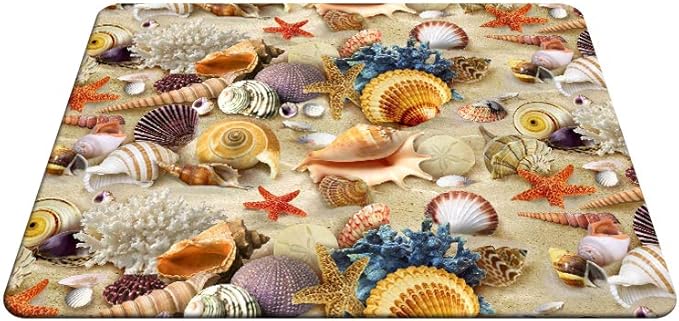 Starfish Gaming Mousepad Colorful Seashells Starfish Beach Mouse Pad Mouse Mat for Computer Desk Laptop Office 9.5 X 7.9 Inch Non-Slip Rubber