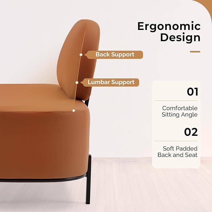 OmySalon Waiting Room Bench with Back, 55.1" Office Guest Chair, Faux Leather Upholstered Reception Seating, Lobby Bench for Beauty Salon Barbershop Airport Bank Hall Room Conference