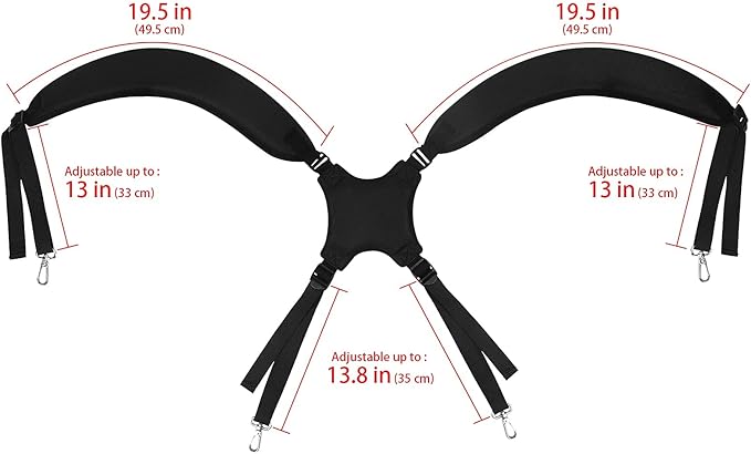 BIG TEETH Golf Bag Strap,Adjustable Padded Bag Strap Replacement,Golf Double Shoulder Bag Straps with 4Pcs Rotate Hooks