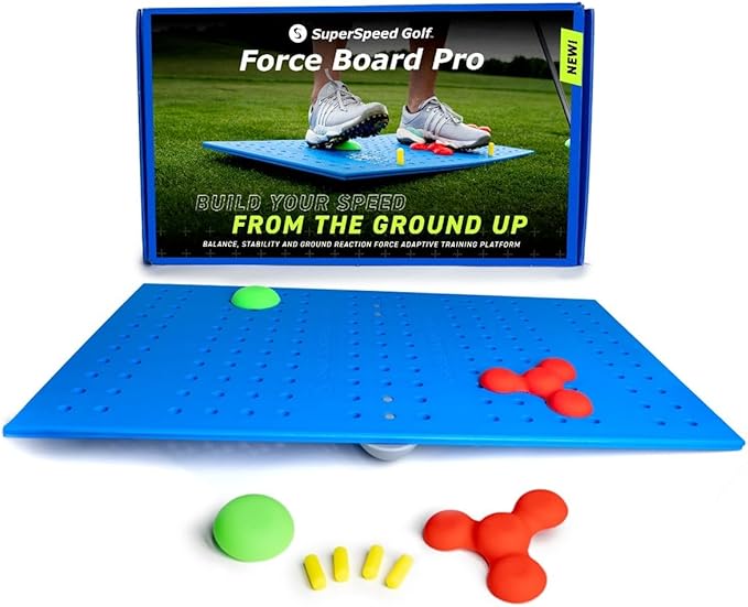 SuperSpeed Golf | Force Board Pro Pressure Board | Improve Weight Shift, Stability, Ground Reaction Forces | Used by Padraig Harrington | Includes App Training Protocols