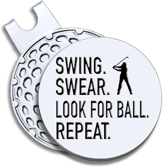 Men Golf Ball Marker with Magnetic Hat Clip, Funny Golf Accessories Gifts for Men, Novelty Birthday Gifts for Male Golfer Fan