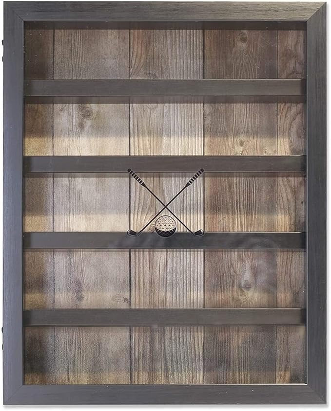 Golf Ball Shadowbox Display Case | 12 Ball & 25 Ball Options | Glass Front Door