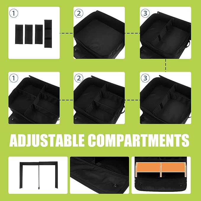 Golf Trunk Organizer, 2 Layer Golf Storage Bag, Waterproof Car Golfer Organizers with Ventilation Compartment for 2 Pairs Shoes, Balls, Clothes, Tees, Gloves, Accessories, Gifts for Men Women