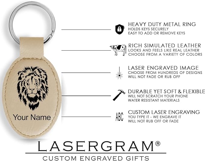 LaserGram Oval Keychain, Disc Golf, Personalized Engraving Included