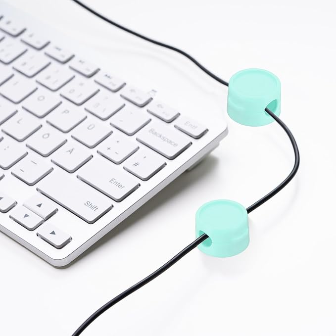 PATIKIL Cable Organizer Holder, 3 Pcs Magnetic Spring Desk Cable Management Clips Adhesive Cord Holder Keeper for Office Desktop Wall Car, Blue