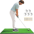 31mm Premium Golf Mat – 5x4ft Golf Hitting Mat with Ball Tray, 5 Balls & 9 Tees – Elite Artificial Turf for Chipping, Swing, Driving – Golf Mats Practice Outdoor/Indoor Training