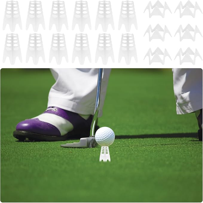 Golf Simulator Tees, Plastic Indoor Golf Mat Tees Practice Turf and Driving Range Winter Golf Tees (18 Pcs)