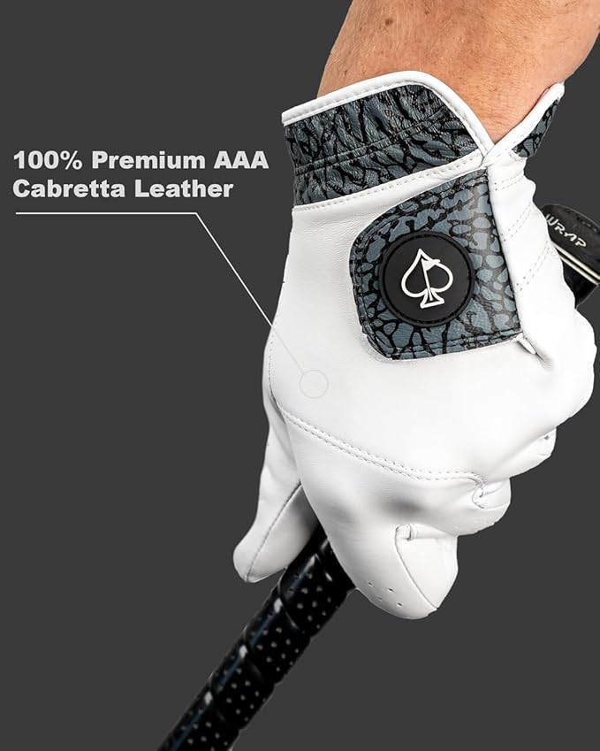 Pins & Aces - Palm Sunday Golf Glove Design - Premium AAA Cabretta Leather, Long-Lasting Durable Tour Glove for Men or Women - Premium Leather Golf Glove Left & Right Hand
