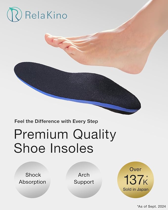 Premium Quality Gel Shoe Insoles from Japan, Shock Absorption, High Arch Support, Walking, Golf Insoles Men, Shoe Inserts Women, Shoe Insoles Women, Shoe Inserts Men, Unisex Sole Inserts, L