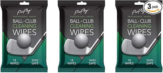 ProPlay Ball & Club Cleaning Wipes | Powerful Cleaner Removes Dirt, Grass, and Sand | Convenient, Resealable Pack - Unscented 3 Pack