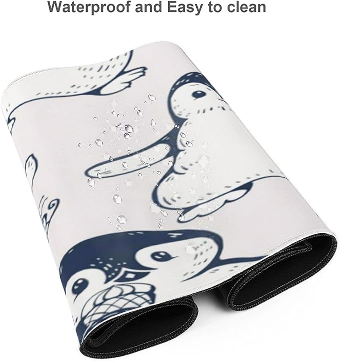 Cute Penguins Mouse Pad, Large Big Gaming Mouse Pad Desk Pad, Mousepad with Non-Slip Rubber Base, Extended XXL Mouse Mat for Computer Laptop Office Accessories