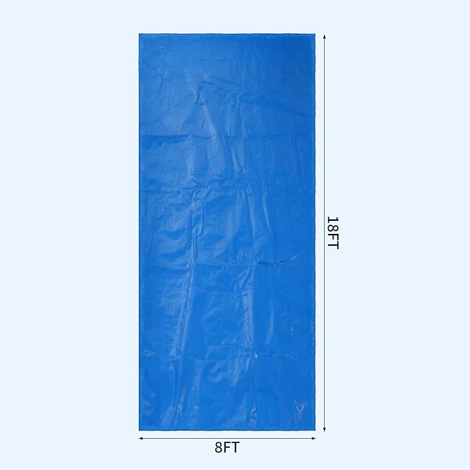 Containment Mat 8' x 18' Waterproof Garage Floor Mat for Prevent Snow Rain and Mud from Damaging The Garage (No Raised Edge)