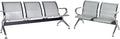Kinfant Waiting Room Chair Bench - Guest Reception Chairs for Airport Hospital Bank Salon Barber Hall Room Conference (2+3-seat, Silver-Mesh)