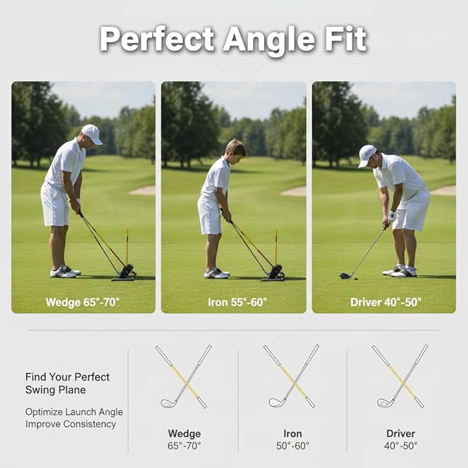 Golf Alignment Sticks - Golf Sticks Alignment Aid Golf Alignment Rods for Aiming, Putting, Full Swing Trainer, Posture Corrector Golf Training aid with Clear Tube Case