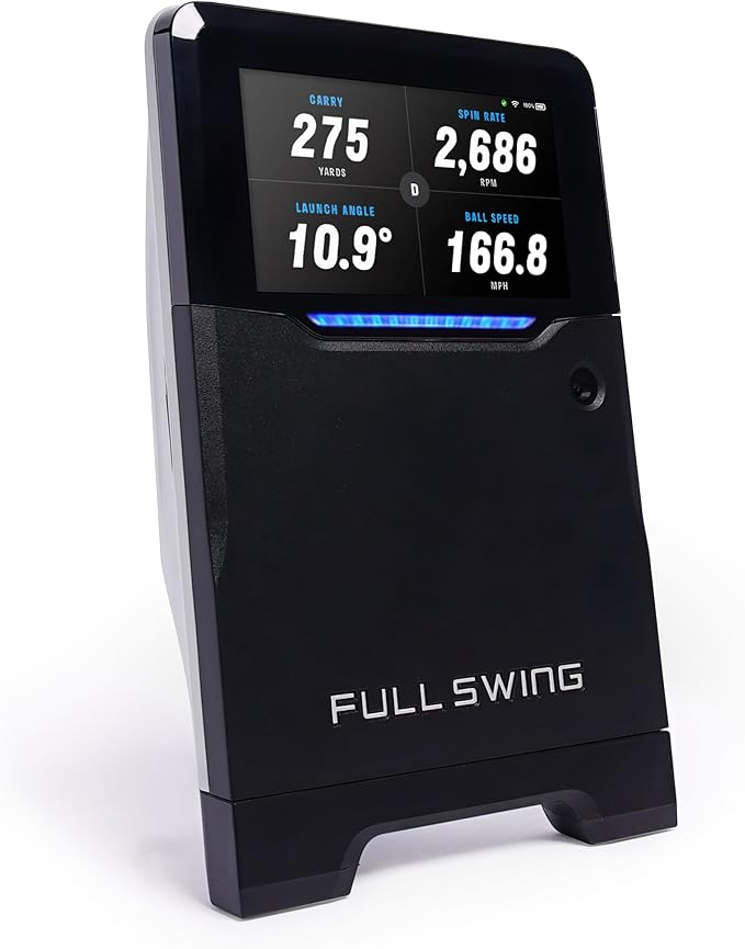 Full Swing Kit Golf Launch Monitor | Portable Indoor/Outdoor Swing Data Analyzer | 16 Club & Ball Metrics | 4K Camera & OLED Display
