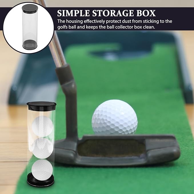 Homoyoyo 4pcs Plastic Golfs Ball Container Transparent Clear Tube Golf Ball Storage Case with Caps for Baseball Collectibles