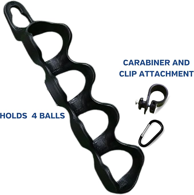 Golf Ball Holder - Holds 4 Golf Balls, Easy Attachment to Bag or Cart, Gift Accessories for Men and Women