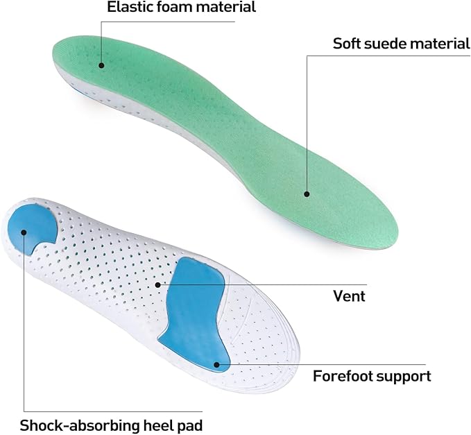Insoles for Golf Men's Shoes Replacement, Footwear Inserts for Arch Support Inserts to Help Reduce Fatigue Cushion Shock Absorbing (Men 10-11)