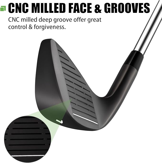 MAZEL WM-X1/2 Individual Men Golf Club Irons 1,2,3,4,5,6,7,8,9,Pitching Wedge,Approach Wedge,Sand Wedge with Graphite/Steel Shafts for Right Handed