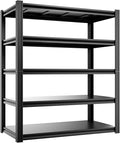 5-Tier 40”D X 20”W X 72”H Heavy Duty Garage Storage Shelves 2500LBS Basement Shelving Heavy Duty Adjustable Unit Rack Metal Rack(Black)