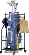 ROOMTEC Golf Bag Storage Garage Organizer,Golf Club Bag Storage Rack for Garage, Extra Storage Rack for Golf Clubs,Golf Bag Organizer Fit for Garage,Shed,Basement